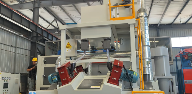 桦甸板材除锈强化，通过式抛丸机应用案例